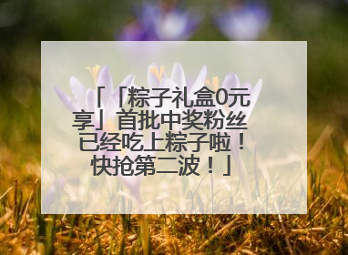 「粽子礼盒0元享」首批中奖粉丝已经吃上粽子啦！快抢第二波！