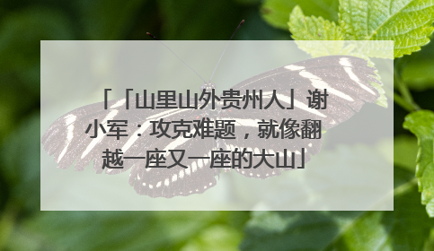「山里山外贵州人」谢小军：攻克难题，就像翻越一座又一座的大山