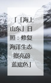 「海上山东」日照：修复海洋生态 擦亮蔚蓝底色