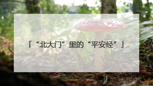 “北大门”里的“平安经”