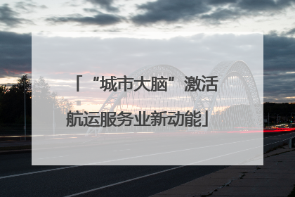 “城市大脑”激活航运服务业新动能