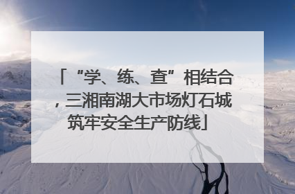 “学、练、查”相结合，三湘南湖大市场灯石城筑牢安全生产防线