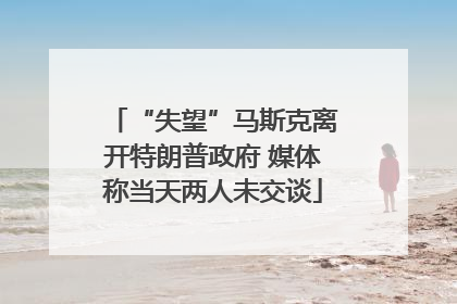 “失望”马斯克离开特朗普政府 媒体称当天两人未交谈