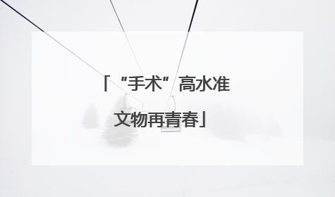 “手术”高水准 文物再青春