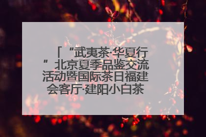 “武夷茶·华夏行”北京夏季品鉴交流活动暨国际茶日福建会客厅·建阳小白茶品牌推介会启幕！