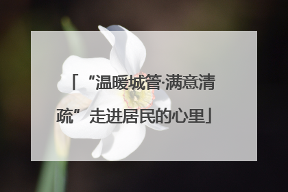 “温暖城管·满意清疏”走进居民的心里