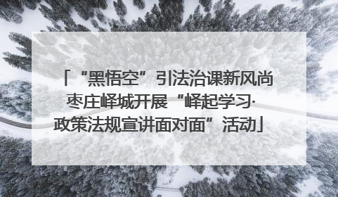 “黑悟空”引法治课新风尚 枣庄峄城开展“峄起学习·政策法规宣讲面对面”活动
