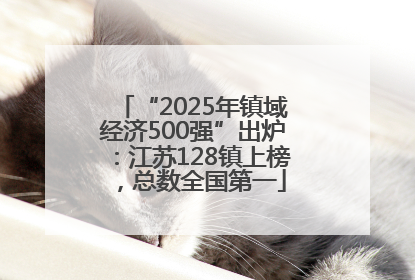 “2025年镇域经济500强”出炉：江苏128镇上榜，总数全国第一