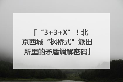 “3+3+X”！北京西城“枫桥式”派出所里的矛盾调解密码
