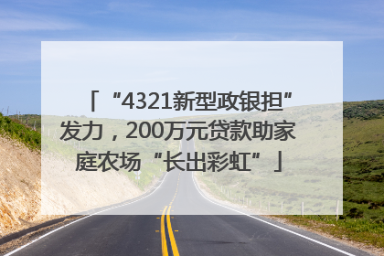 “4321新型政银担”发力，200万元贷款助家庭农场“长出彩虹”
