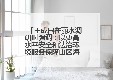 王成国在丽水调研时强调：以更高水平安全和法治环境服务保障山区海岛县高质量发展