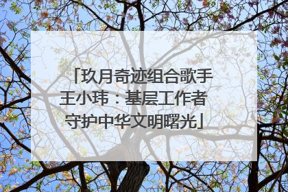 玖月奇迹组合歌手王小玮：基层工作者守护中华文明曙光