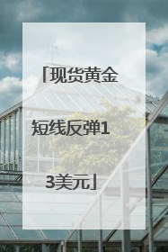 现货黄金短线反弹13美元