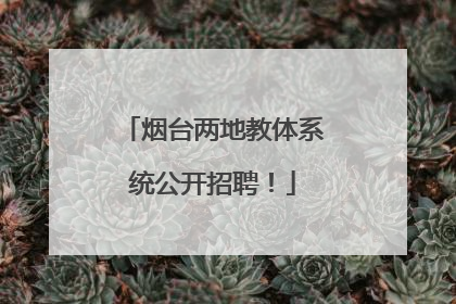 烟台两地教体系统公开招聘！