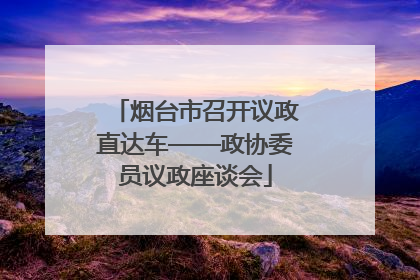 烟台市召开议政直达车——政协委员议政座谈会