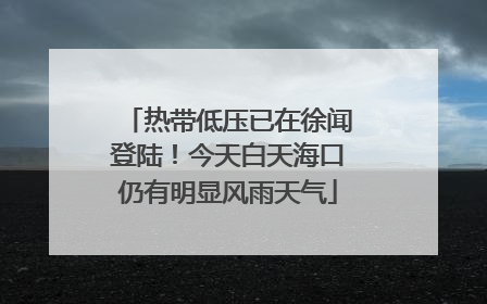 热带低压已在徐闻登陆！今天白天海口仍有明显风雨天气
