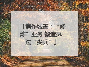 焦作城管：“修炼”业务 锻造执法“尖兵”