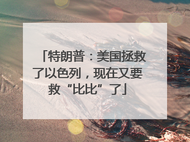 特朗普：美国拯救了以色列，现在又要救“比比”了