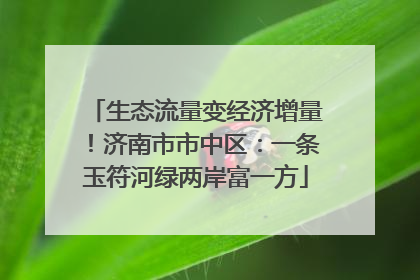 生态流量变经济增量！济南市市中区：一条玉符河绿两岸富一方