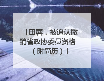 田蓉，被追认撤销省政协委员资格（附简历）