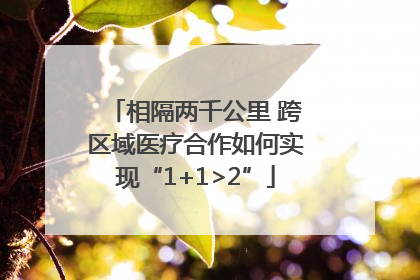 相隔两千公里 跨区域医疗合作如何实现“1+1>2”