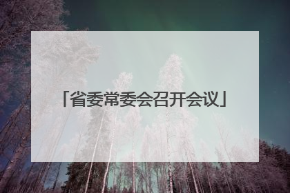 省委常委会召开会议