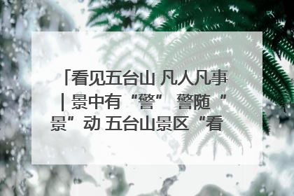 看见五台山 凡人凡事｜景中有“警” 警随“景”动 五台山景区“看得见”的平安守护