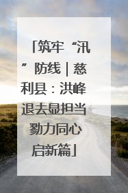 筑牢“汛”防线｜慈利县：洪峰退去显担当 勠力同心启新篇