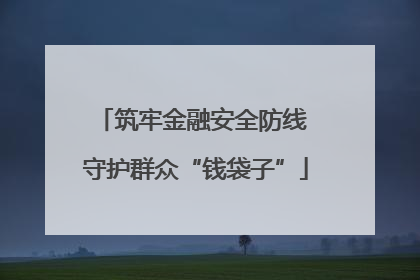 筑牢金融安全防线 守护群众“钱袋子”