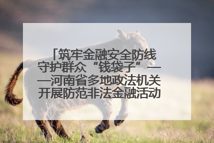筑牢金融安全防线 守护群众“钱袋子”——河南省多地政法机关开展防范非法金融活动普法宣传活动