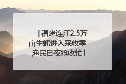 福建连江2.5万亩生蚝进入采收季 渔民日夜抢收忙