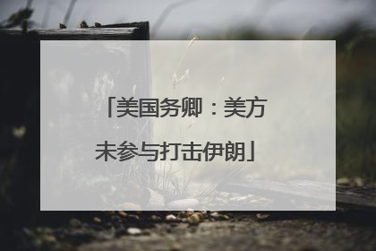 美国务卿：美方未参与打击伊朗