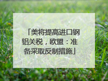 美将提高进口钢铝关税，欧盟：准备采取反制措施