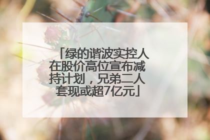 绿的谐波实控人在股价高位宣布减持计划，兄弟二人套现或超7亿元