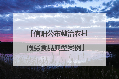 信阳公布整治农村假劣食品典型案例