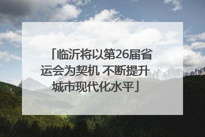 临沂将以第26届省运会为契机 不断提升城市现代化水平