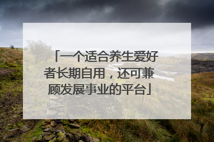 一个适合养生爱好者长期自用，还可兼顾发展事业的平台
