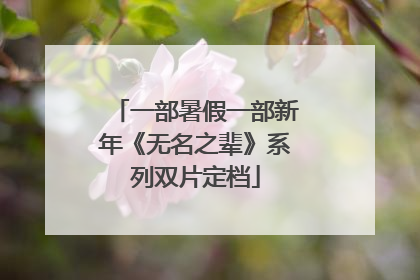 一部暑假一部新年《无名之辈》系列双片定档