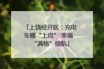 上饶经开区：充电车棚“上岗” 幸福“满格”续航