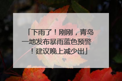 下雨了！刚刚，青岛一地发布暴雨蓝色预警！建议晚上减少出