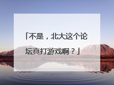 不是，北大这个论坛真打游戏啊？