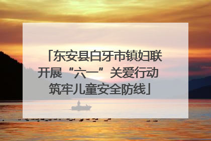 东安县白牙市镇妇联开展“六一”关爱行动 筑牢儿童安全防线