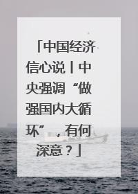 中国经济信心说丨中央强调“做强国内大循环”，有何深意？