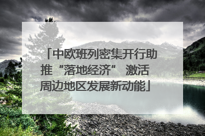 中欧班列密集开行助推“落地经济” 激活周边地区发展新动能