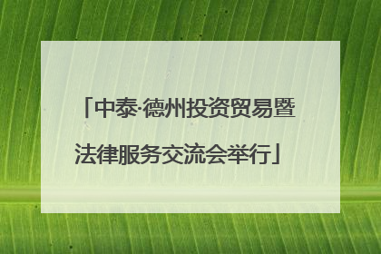 中泰·德州投资贸易暨法律服务交流会举行