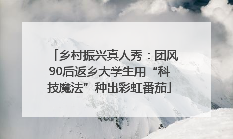 乡村振兴真人秀：团风90后返乡大学生用“科技魔法”种出彩虹番茄