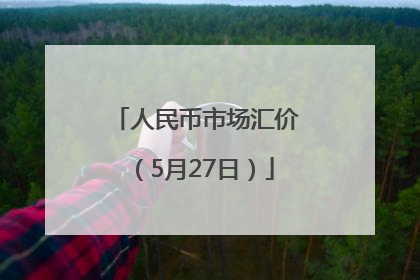 人民币市场汇价（5月27日）