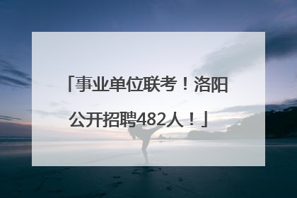 事业单位联考！洛阳公开招聘482人！