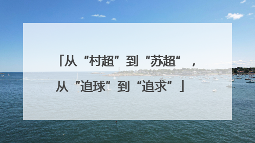 从“村超”到“苏超”，从“追球”到“追求”