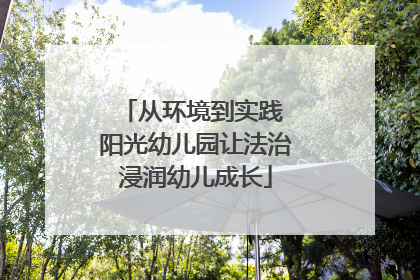 从环境到实践 阳光幼儿园让法治浸润幼儿成长